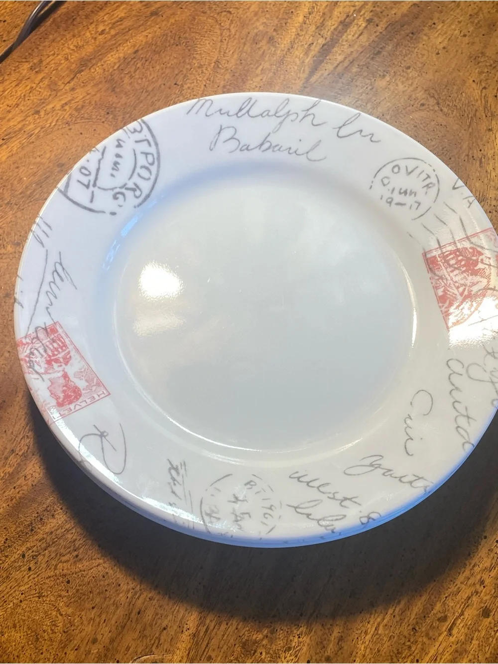 Corelle Sincerely Yours Postage Stamp 8.5”Salad Plates  - Set of 4